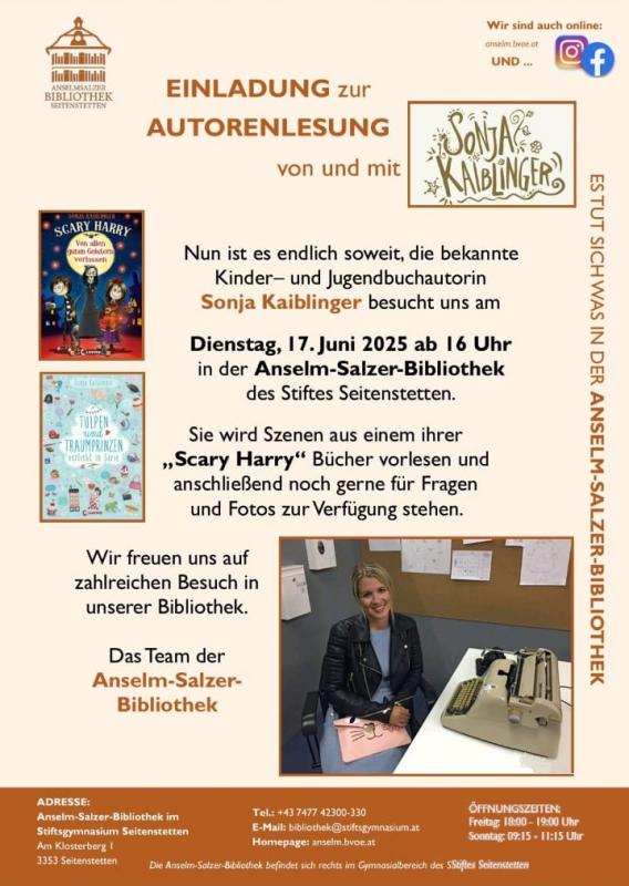 Veranstaltungsankündigung Sonja Kaiblinger